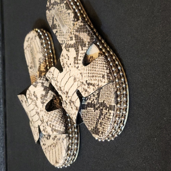 Cape Robbin Studded Snake Skin Sandals - Picture 2 of 7